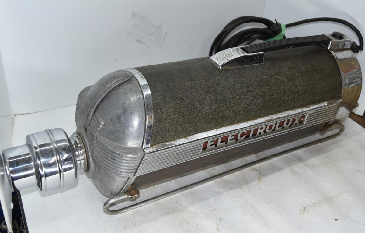 1940s Vintage Electrolux Model XXX Canister on sale Sled Vacuum Blue Silver Chrome Made