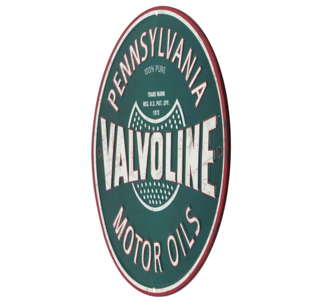 Valvoline Embossed Metal Sign Pennsylvania Motor Oils Man Cave Garage Gift  Wall