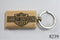 Laser Engraved Wood Keychain Harley Davidson Motorcycles Fatman's Garage 2 sided