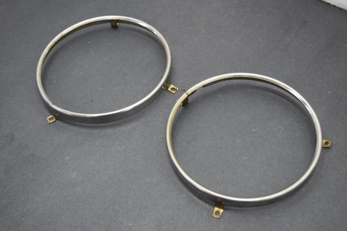 1972 72 Ford Gran Torino Sport Headlight Retaining Rings Pair Set LH R ...