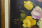 R Rosini Dark Academia Floral Oil Painting Mid Century Mantle Framed Fine Art