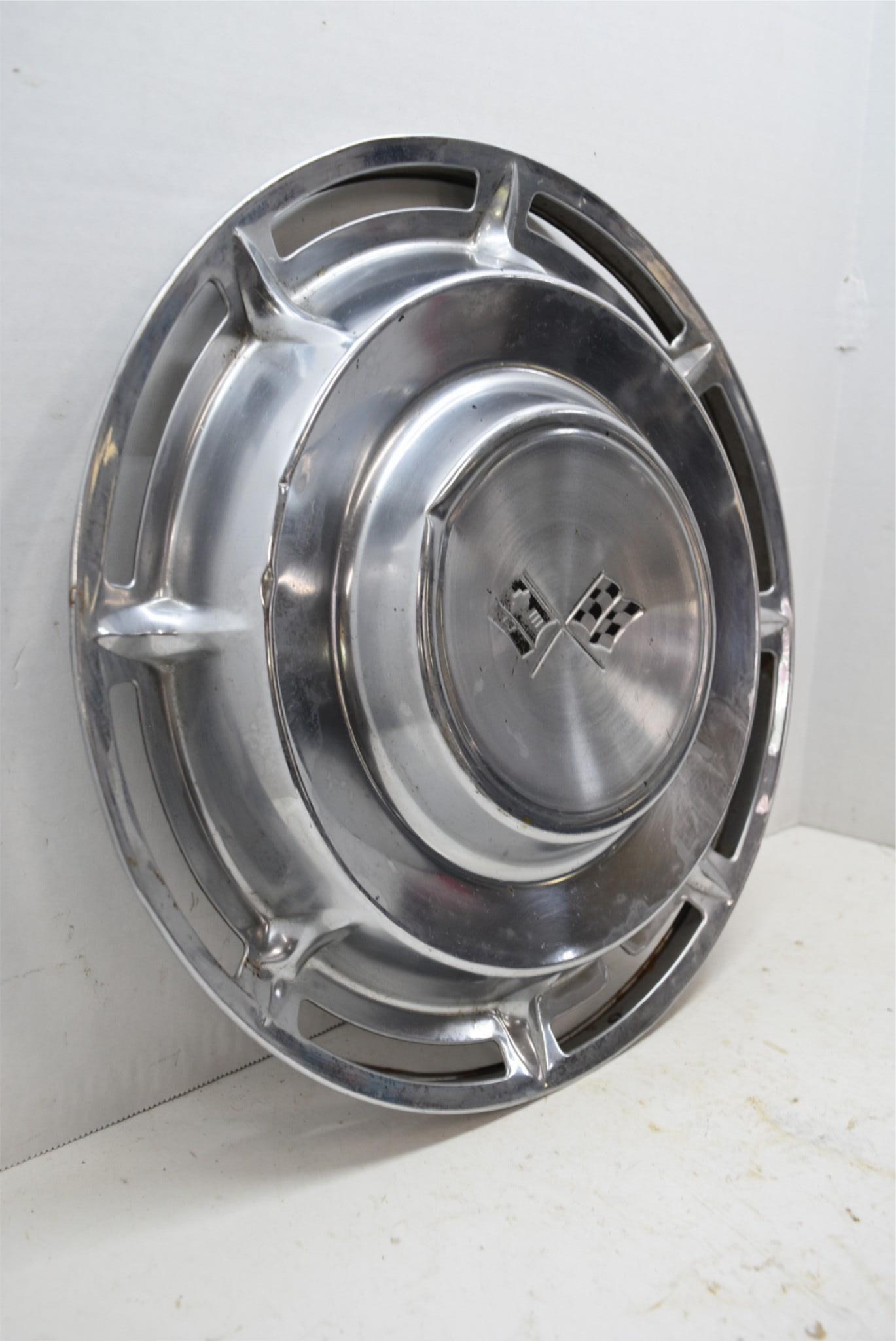 1960 Chevrolet Impala Hubcap Original Chevy Crossed Flags GM Vintage ...