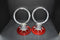 1964 Ford Galaxie 500 Tail Lights Pair Lenses & Trim Rings Restored 64 RH LH